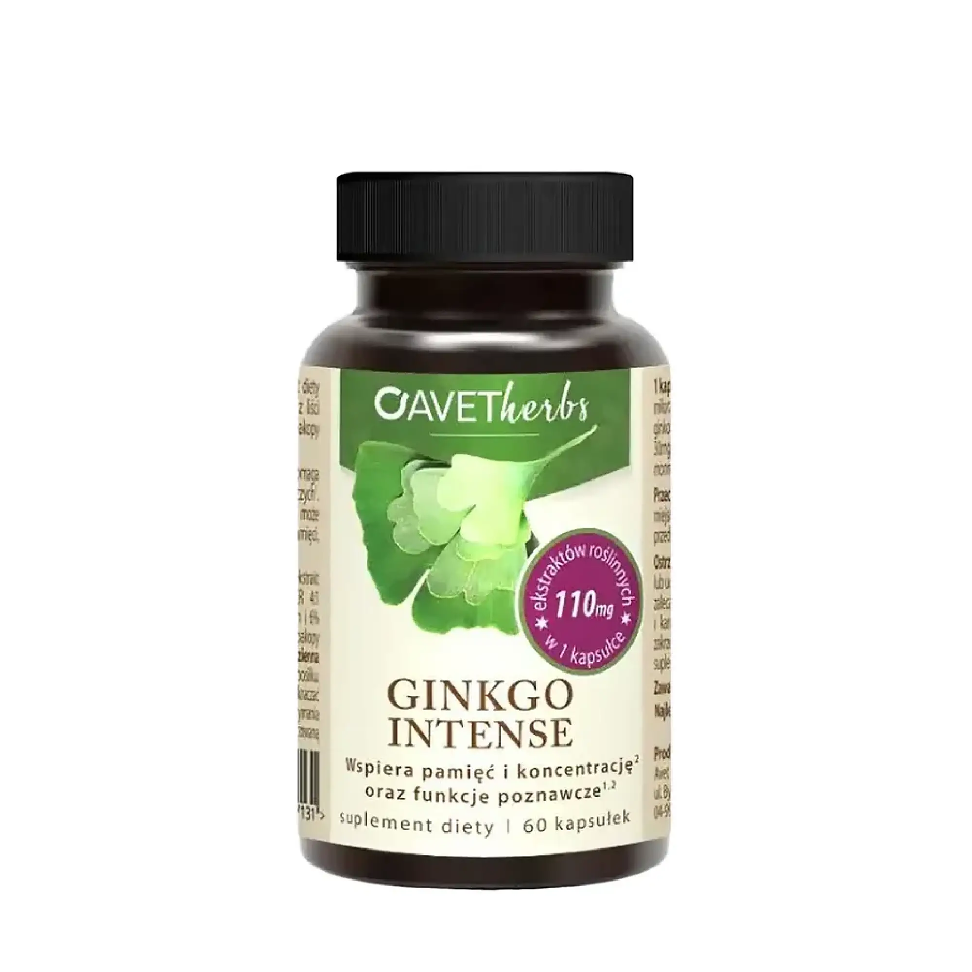 AVET Herbs Ginkgo Intense, kapsułki, 60 kapsułek zdjęcie