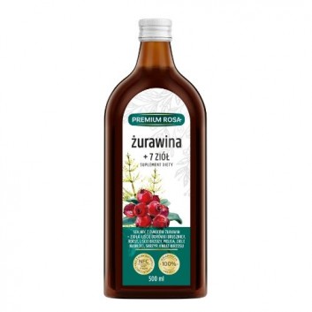 Premium Rosa Sok Żurawina + 7 ziół, 500 ml, cena, opinie, wskazania