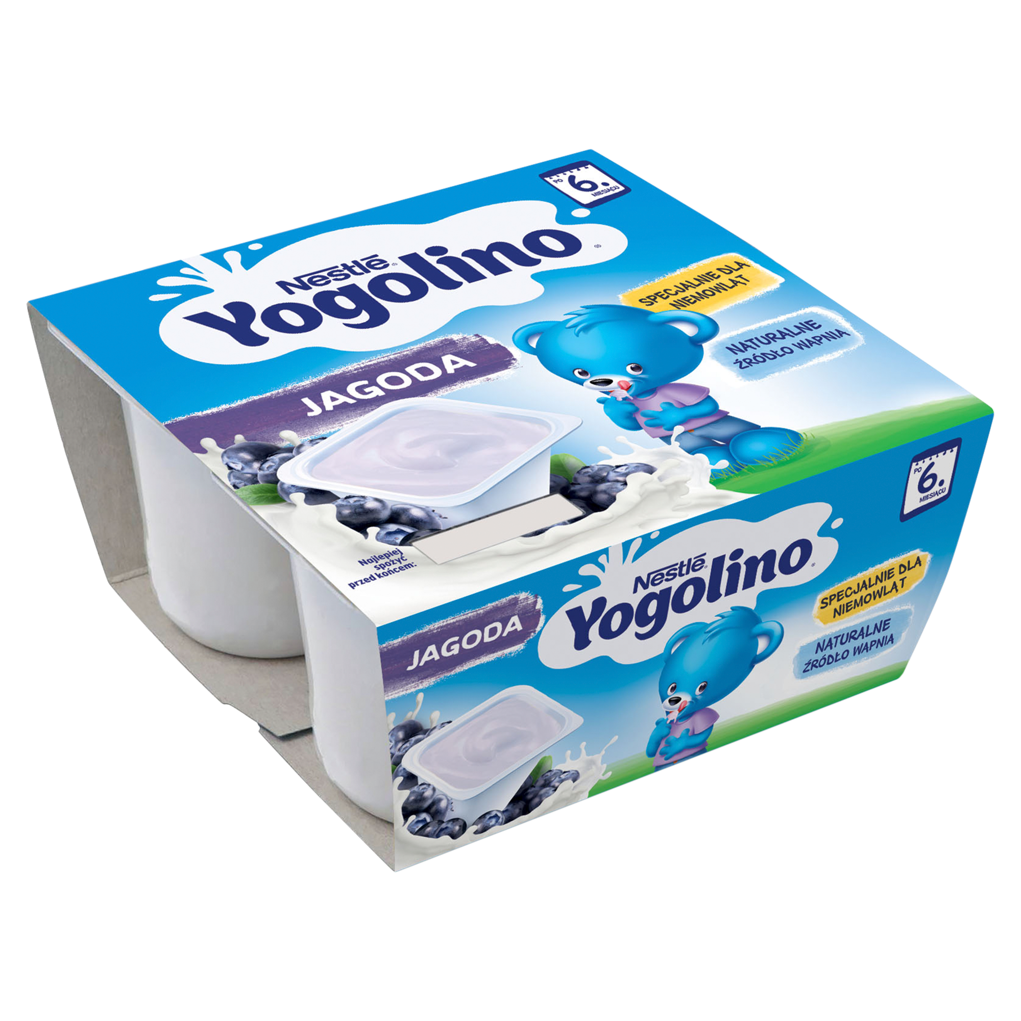 NESTLE YOGOLINO Deserek mleczno-owocowy, jogurcik jagoda po 6 miesiącu - 4x100 g zdjęcie