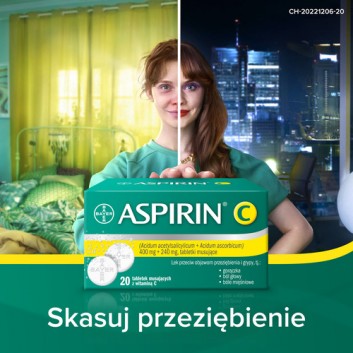 Aspirin C 400mg + 240mg 20 tabletek musujących z witaminą C