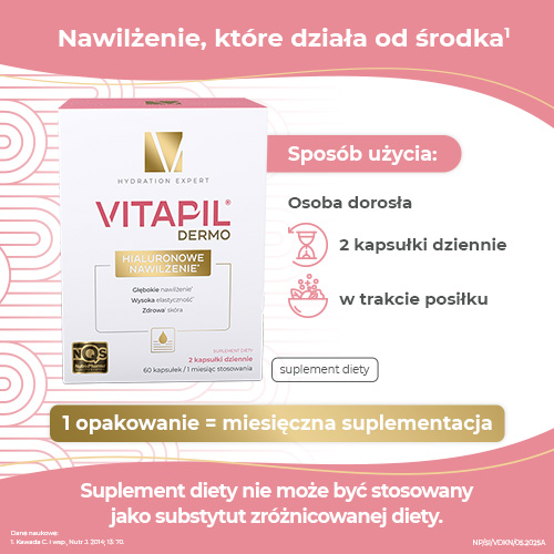 Vitapil Dermo Hialuronowe Nawilżenie, kapsułki, 60 sztuk