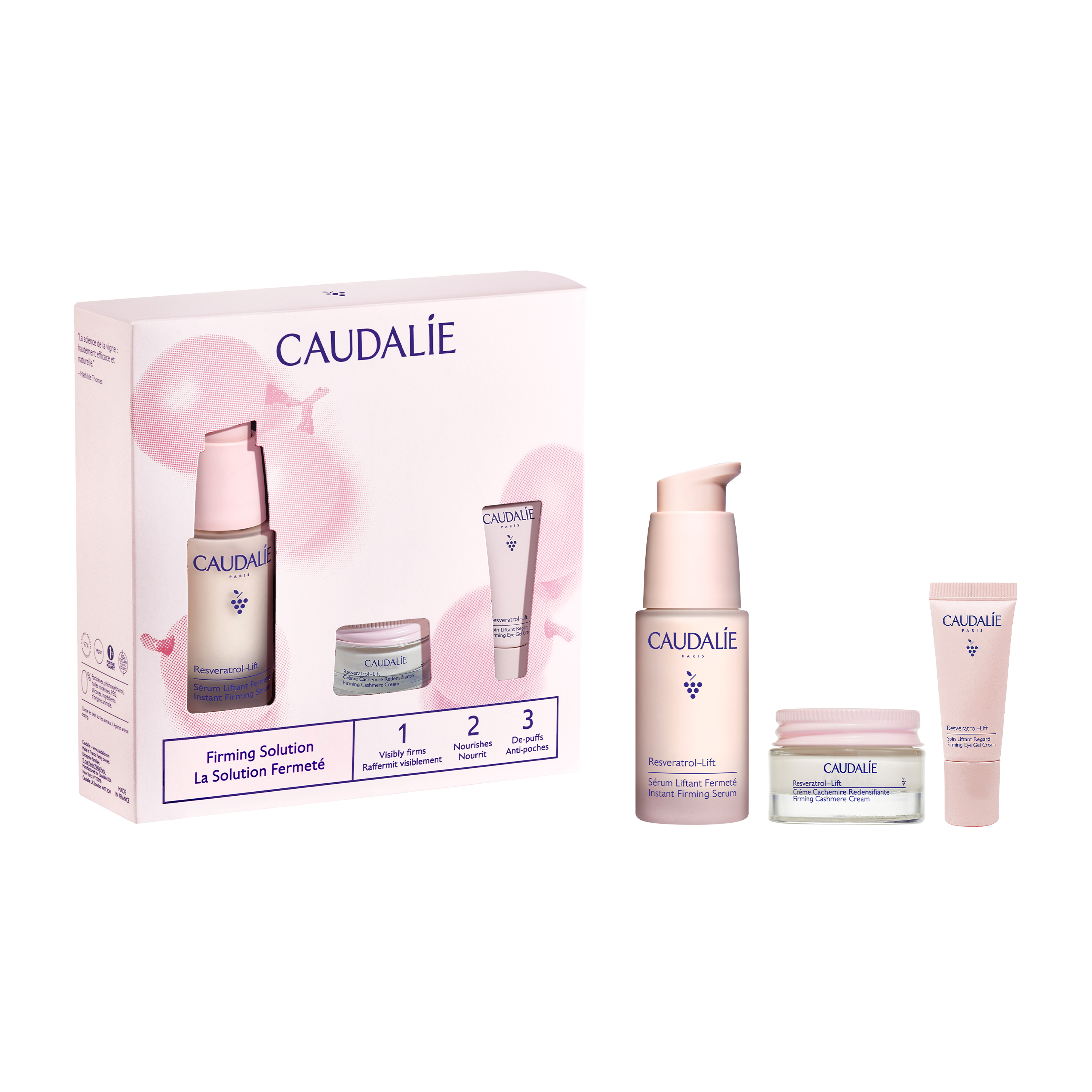 Caudalie Resveratrol Zestaw Serum 30 ml, Krem do twarzy 15 ml, Krem pod oczy 5 ml 