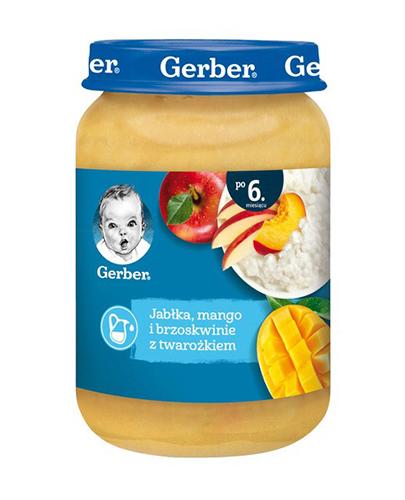Gerber Deser jabłka mango i brzoskwinie z twarożkiem dla niemowląt po 6 miesiącu, 190 g zdjęcie