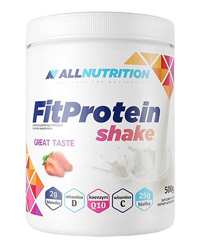 Allnutrition FitProtein Shake strawberry, 500 g, cena, opinie, właściwości zdjęcie