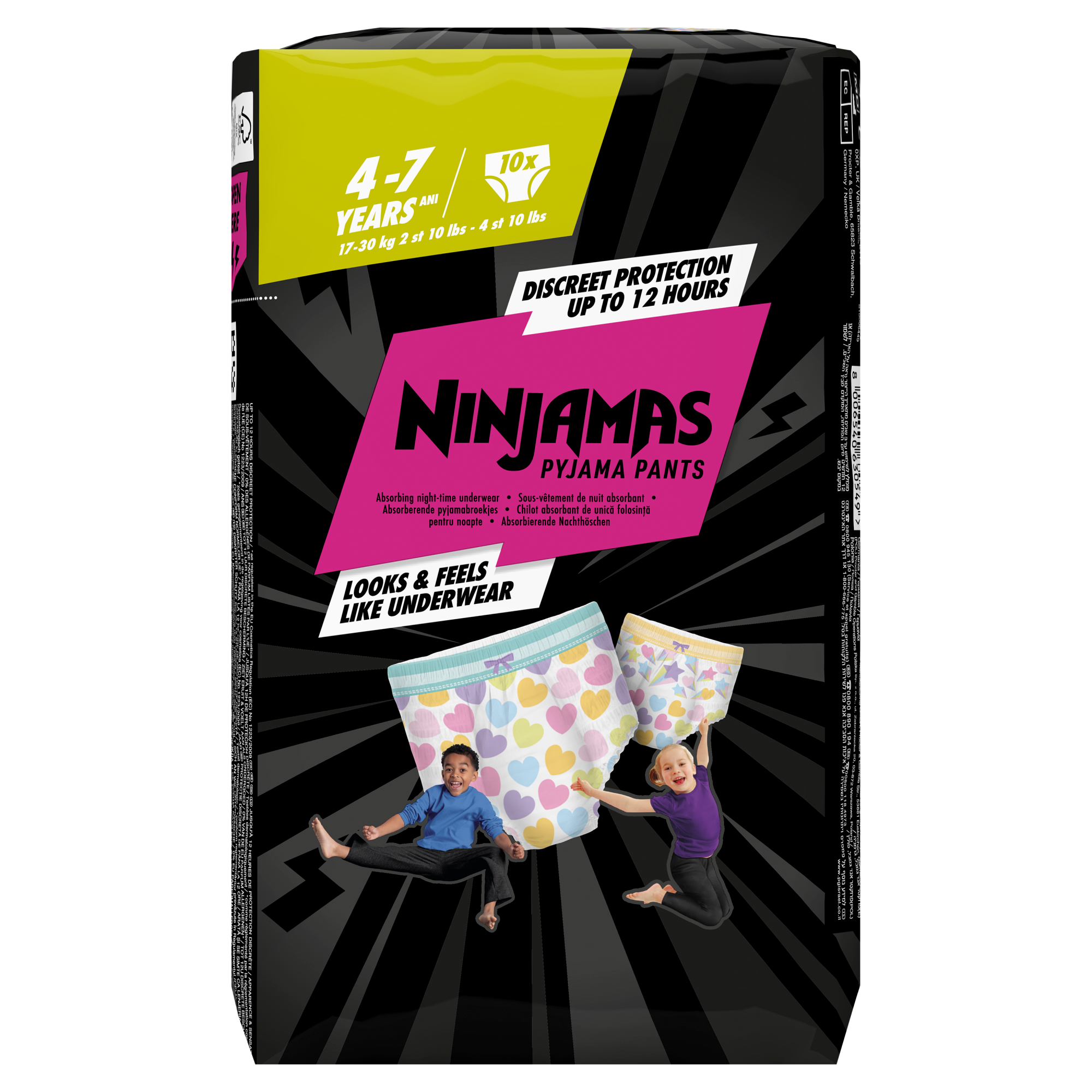 Pampers Ninjamas Dziewczynka Pieluchomajtki 4-7 lat, 10 sztuk zdjęcie