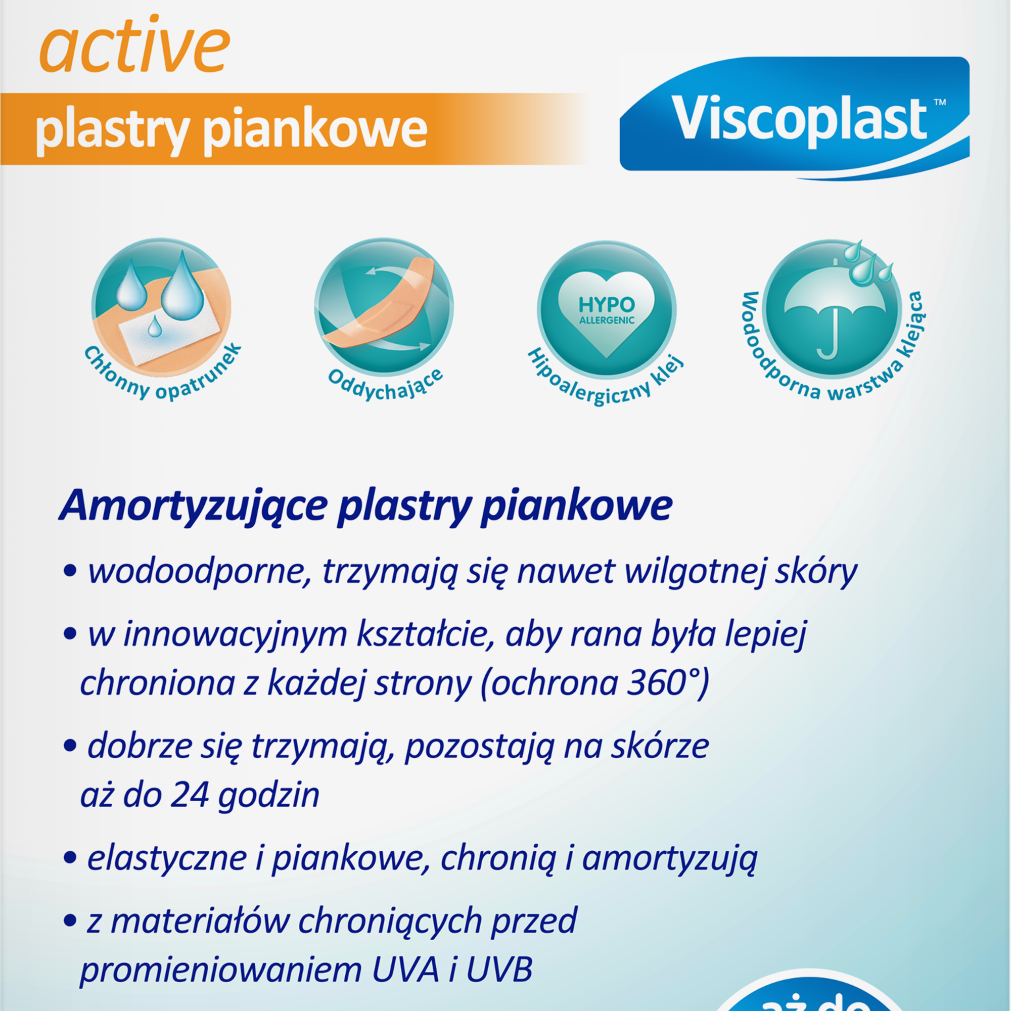 Viscoplast Active plastry piankowe 20 sztuk