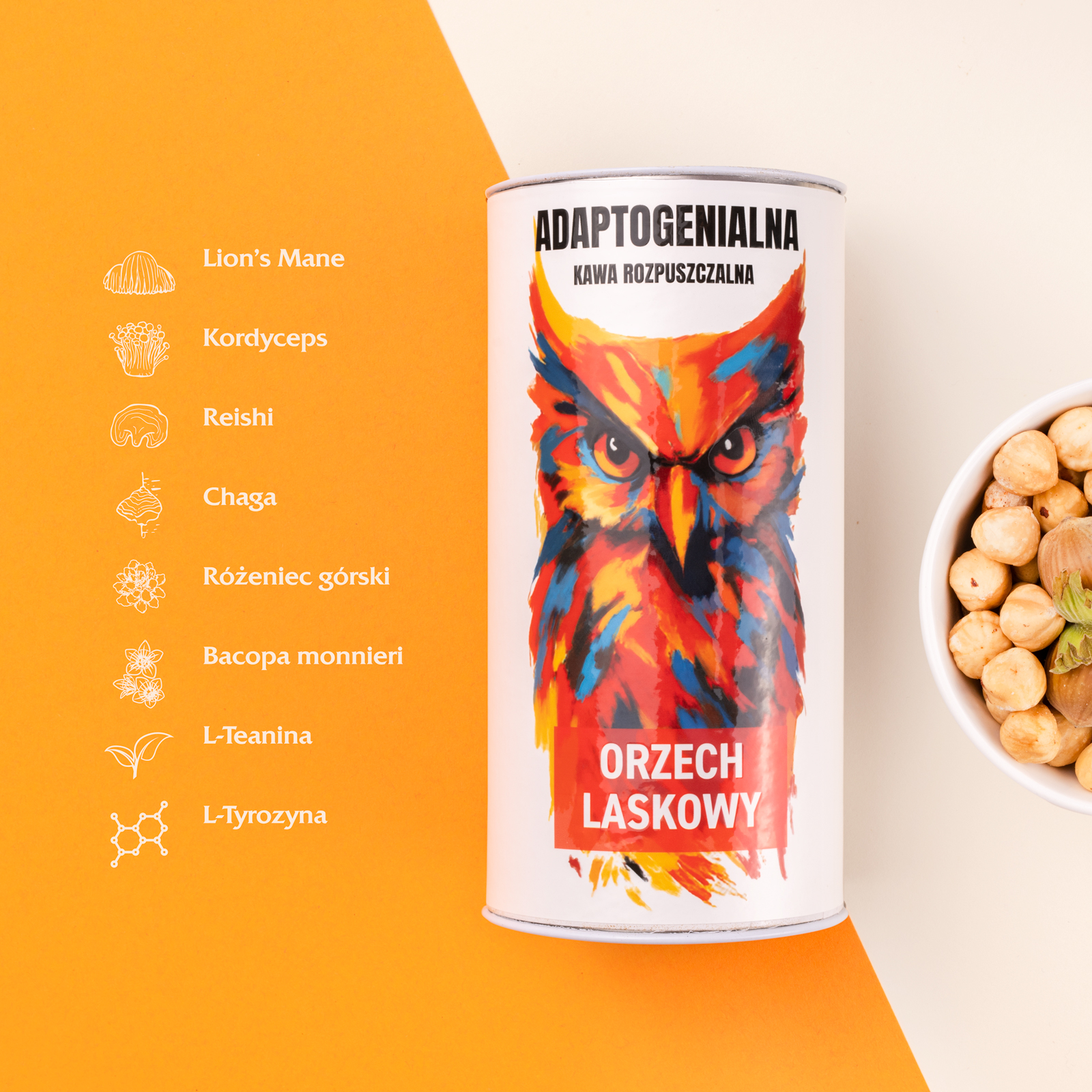 Adaptogenialna kawa rozpuszczalna orzech, 100 g