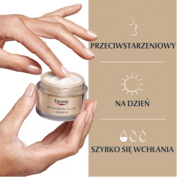 Eucerin Hyaluron-Filler + Elasticity Krem na dzień SPF 15 do skóry dojrzałej przeciwzmarszczkowy, 50 ml