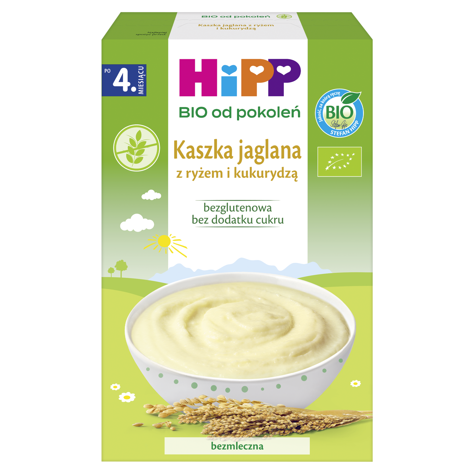 HiPP BIO od pokoleń, Kaszka jaglana z ryżem i kukurydzą po 4. m-cu, 200 g, cena, opinie, wskazania zdjęcie