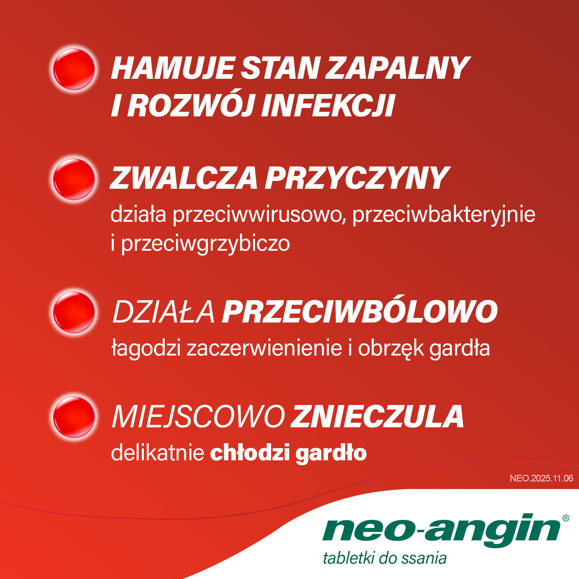 Neo-Angin bez cukru 24 tabletki