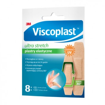 Viscoplast Ultra Stretch zestaw plastrów 2 rozmiary 8 sztuk