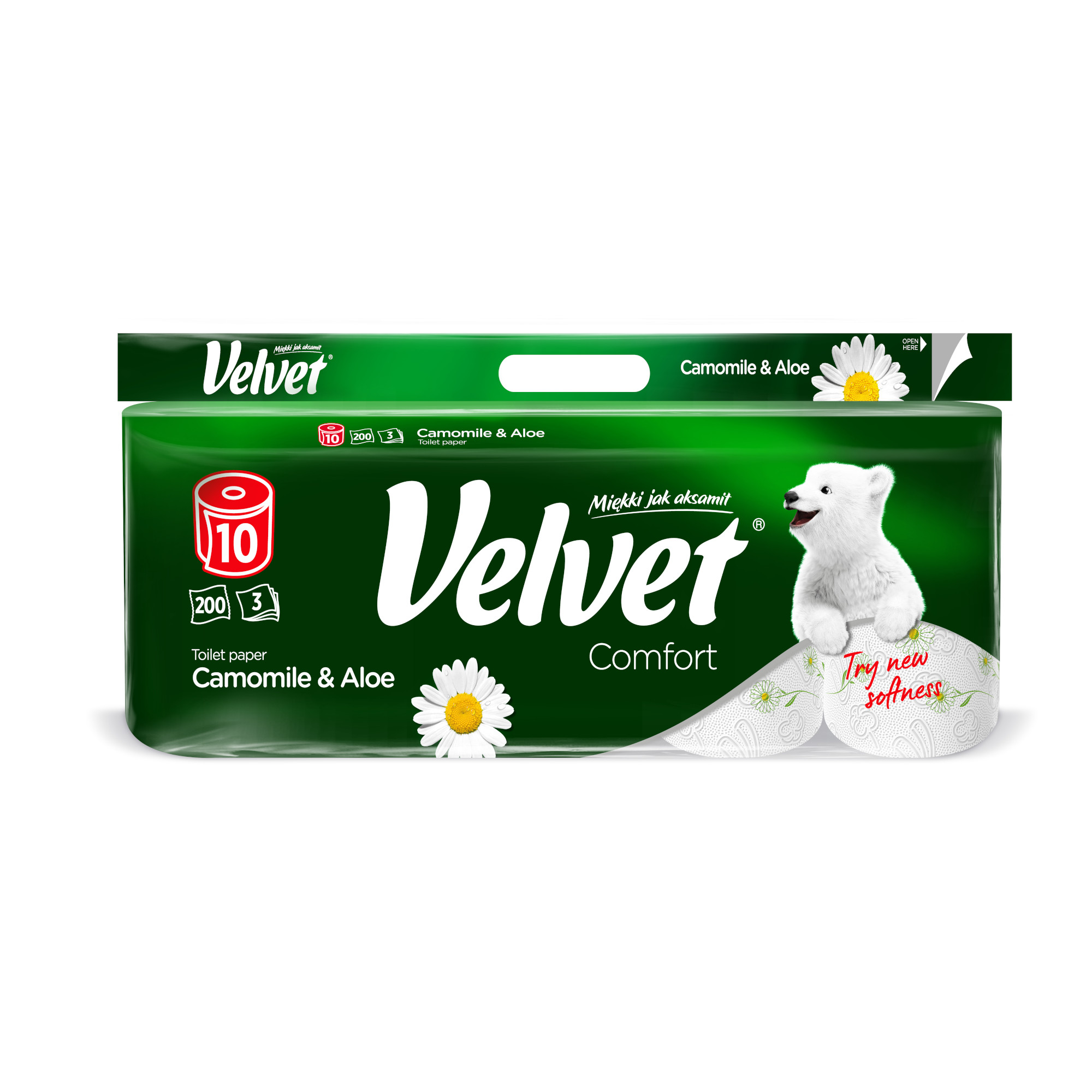 Velvet Care, papier toaletowy, Camomile&Aloe, 10 sztuk zdjęcie