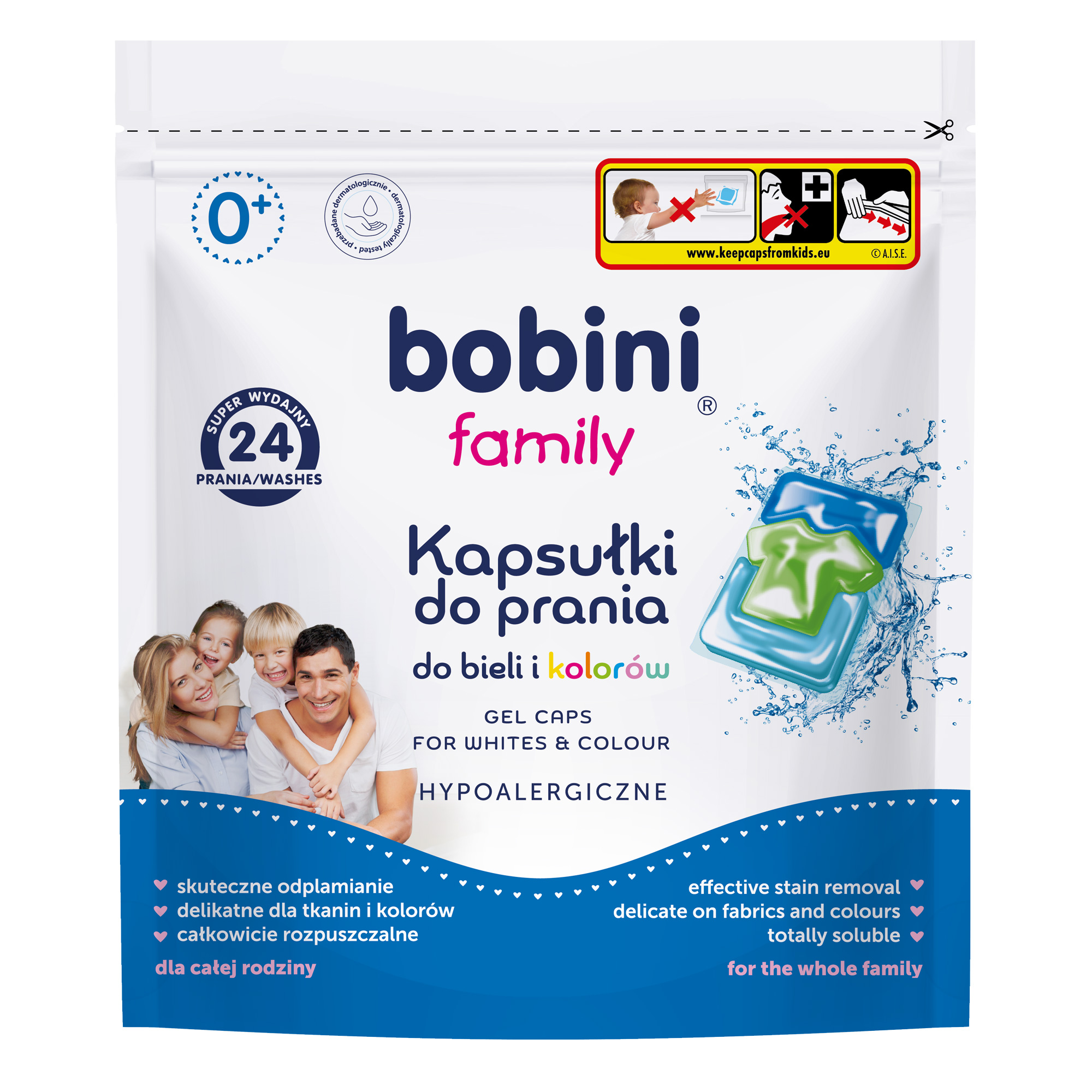 Bobini Family kapsułki do prania bieli i kolorów, 24 sztuki zdjęcie
