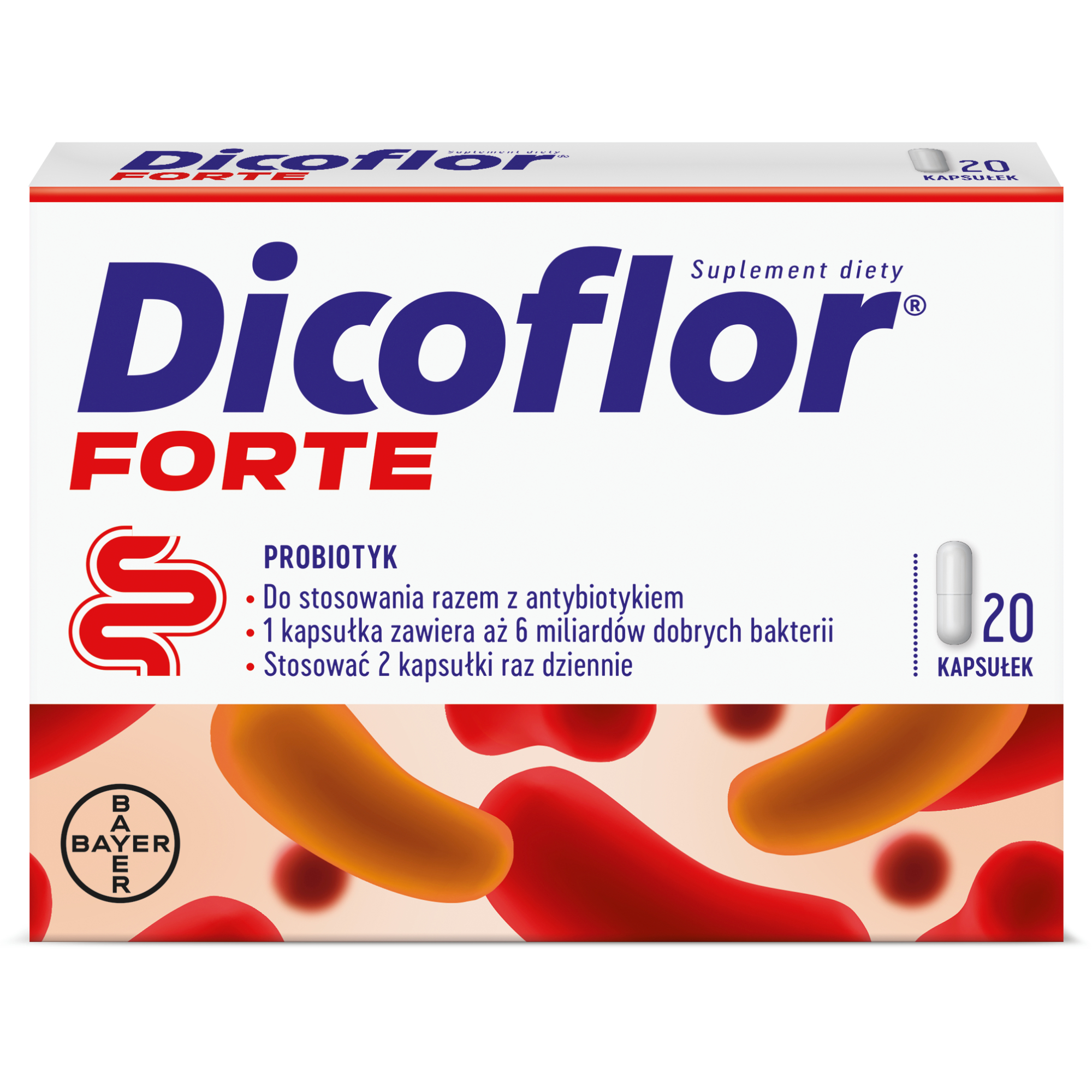 Dicoflor Forte, kapsułki, 20 kapsułek zdjęcie