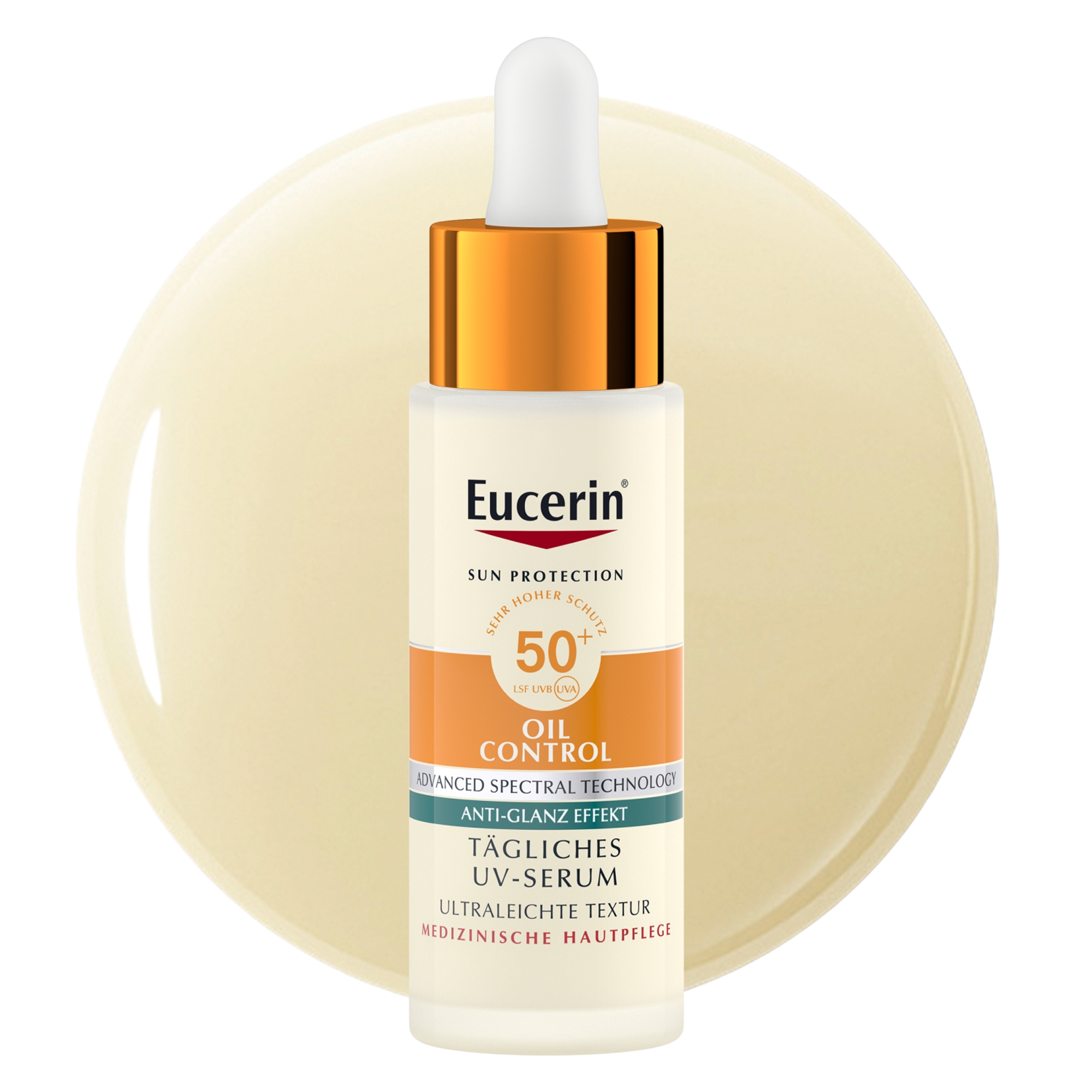 Eucerin Oil Control SPF 50+ Dry Touch, Ultralekkie serum UV, 30 ml