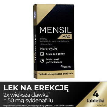Mensil Max (Sildenafil 50mg) lek na erekcję, 4 tabletki