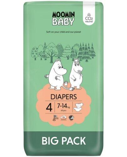 MOOMIN BABY Pieluszki ekologiczne 4 (7-14 kg), 63 sztuki zdjęcie