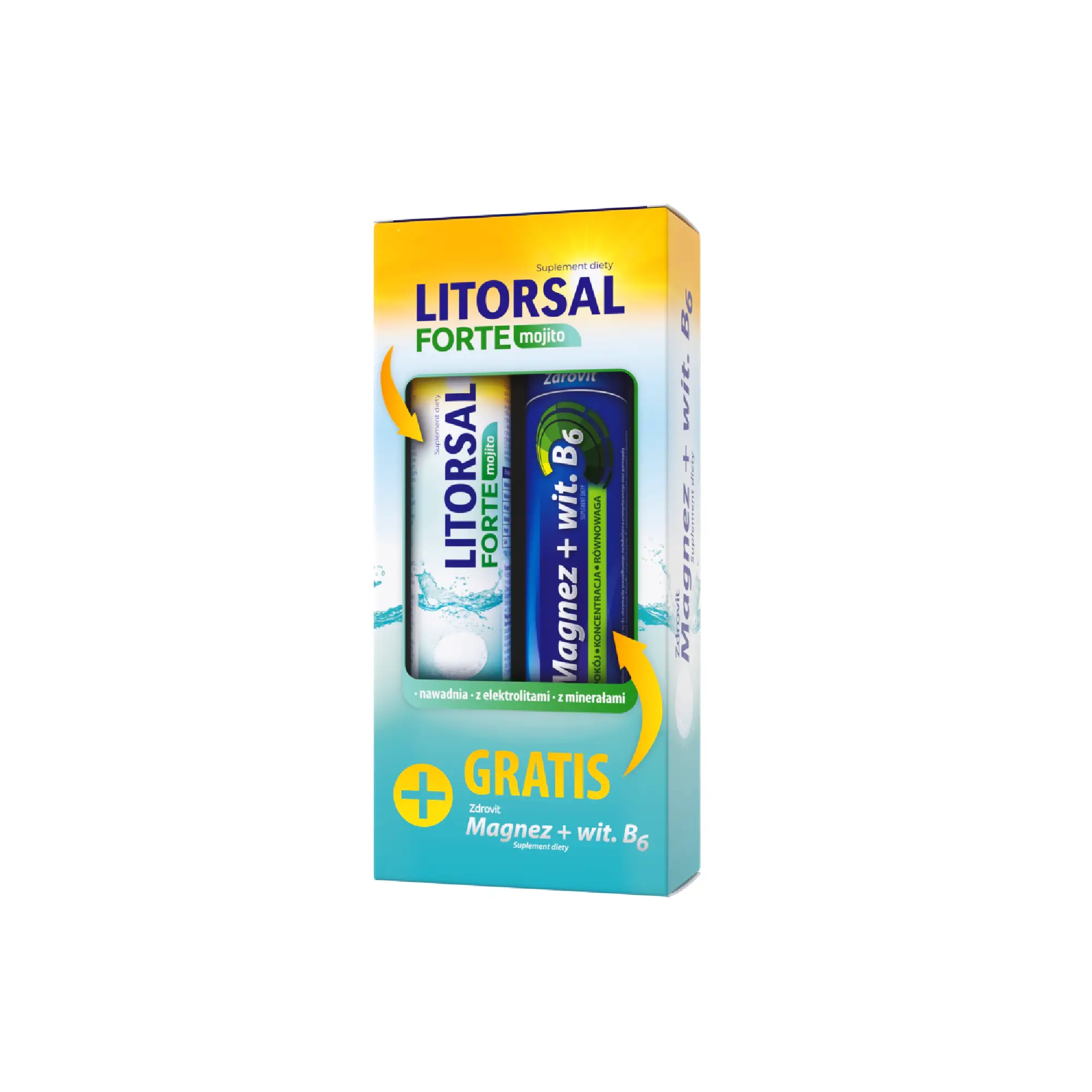 Litorsal Forte Mojito, 24 tabletki musujące + Magnez+wit.B6, 24 tabletki musujące zdjęcie