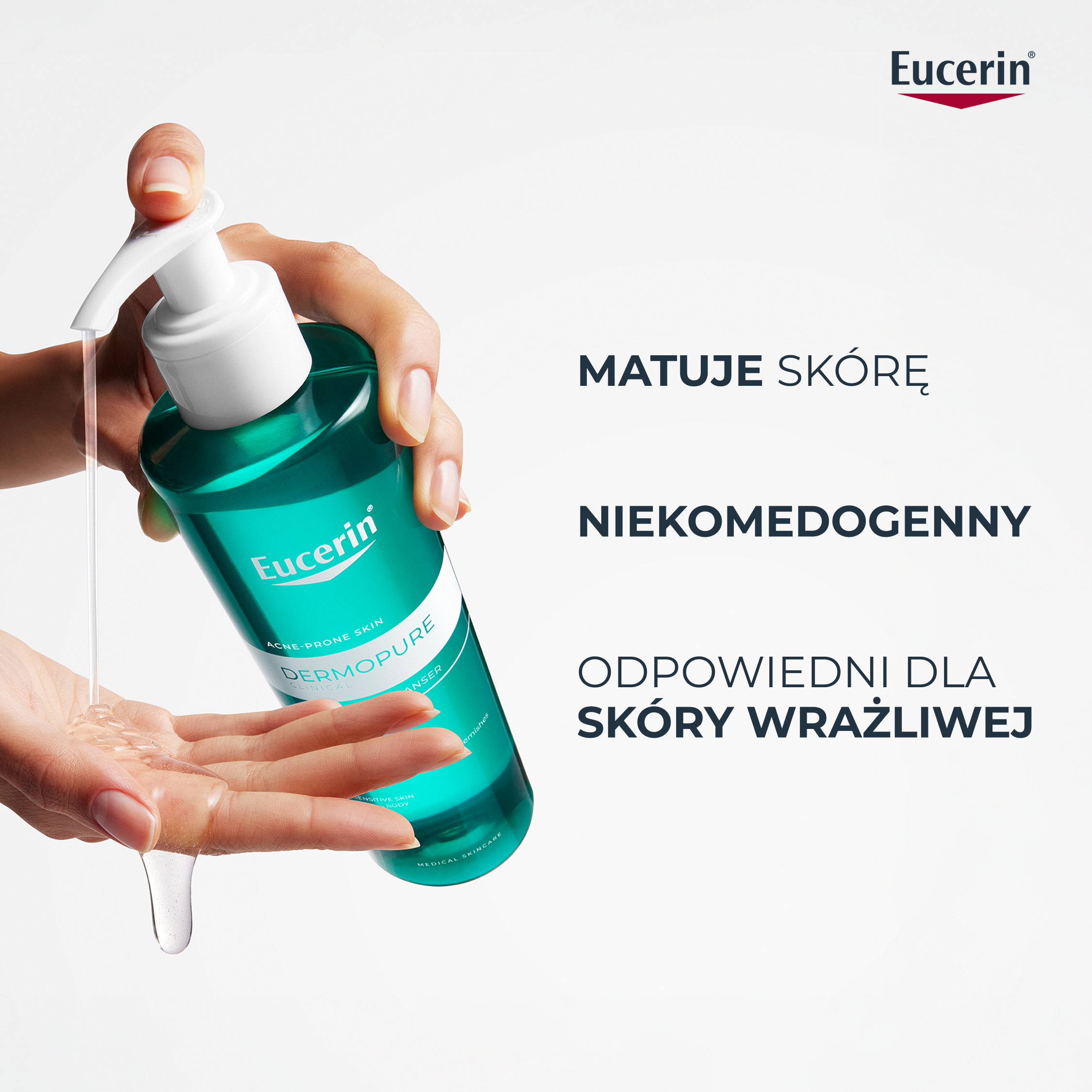 Eucerin Dermopure Clinical, Żel oczyszczający do twarzy i ciała, 400 ml