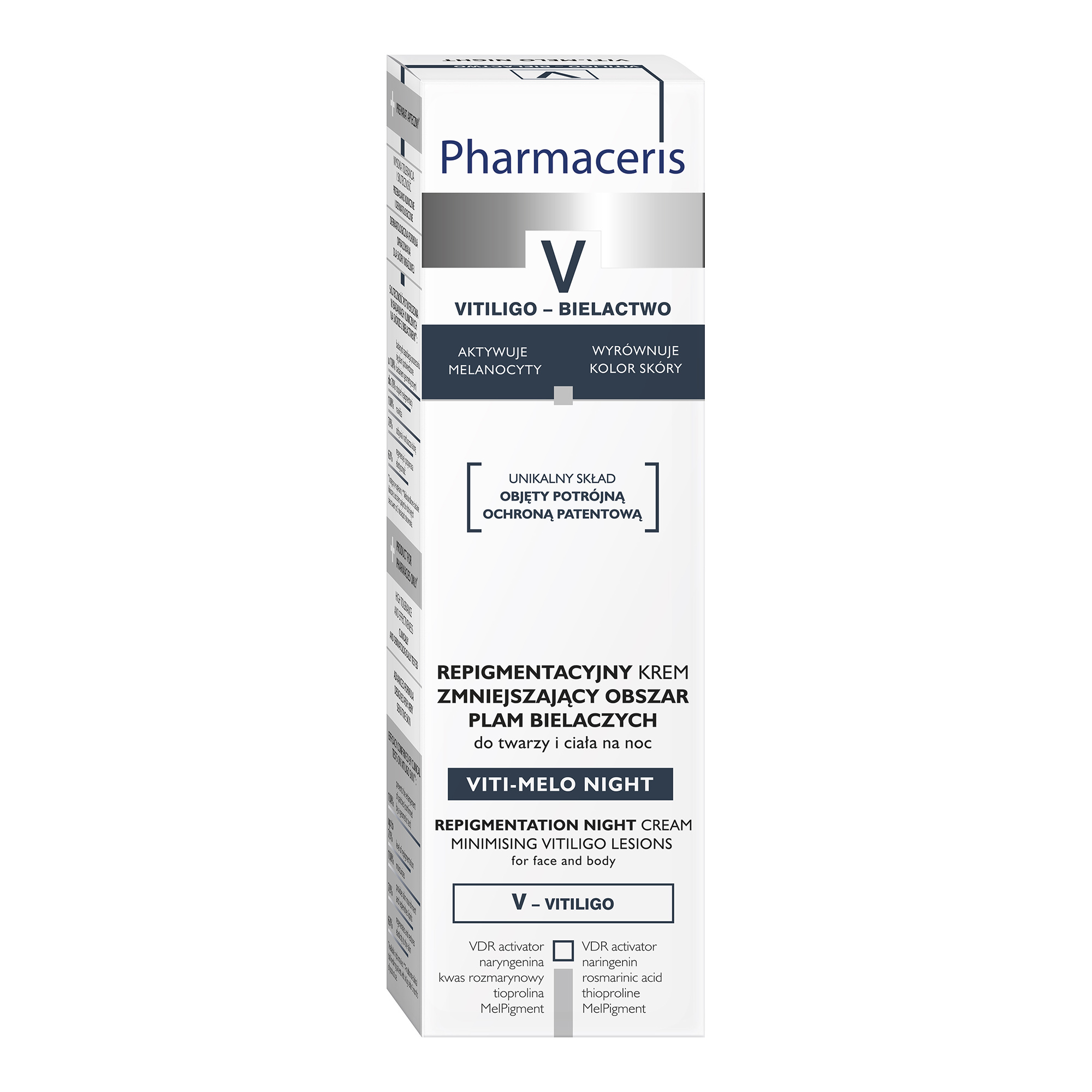 PHARMACERIS V VITI-MELO NIGHT Krem repigmentacyjny zmniejszający obszar plam bielaczych - 40 ml  zdjęcie
