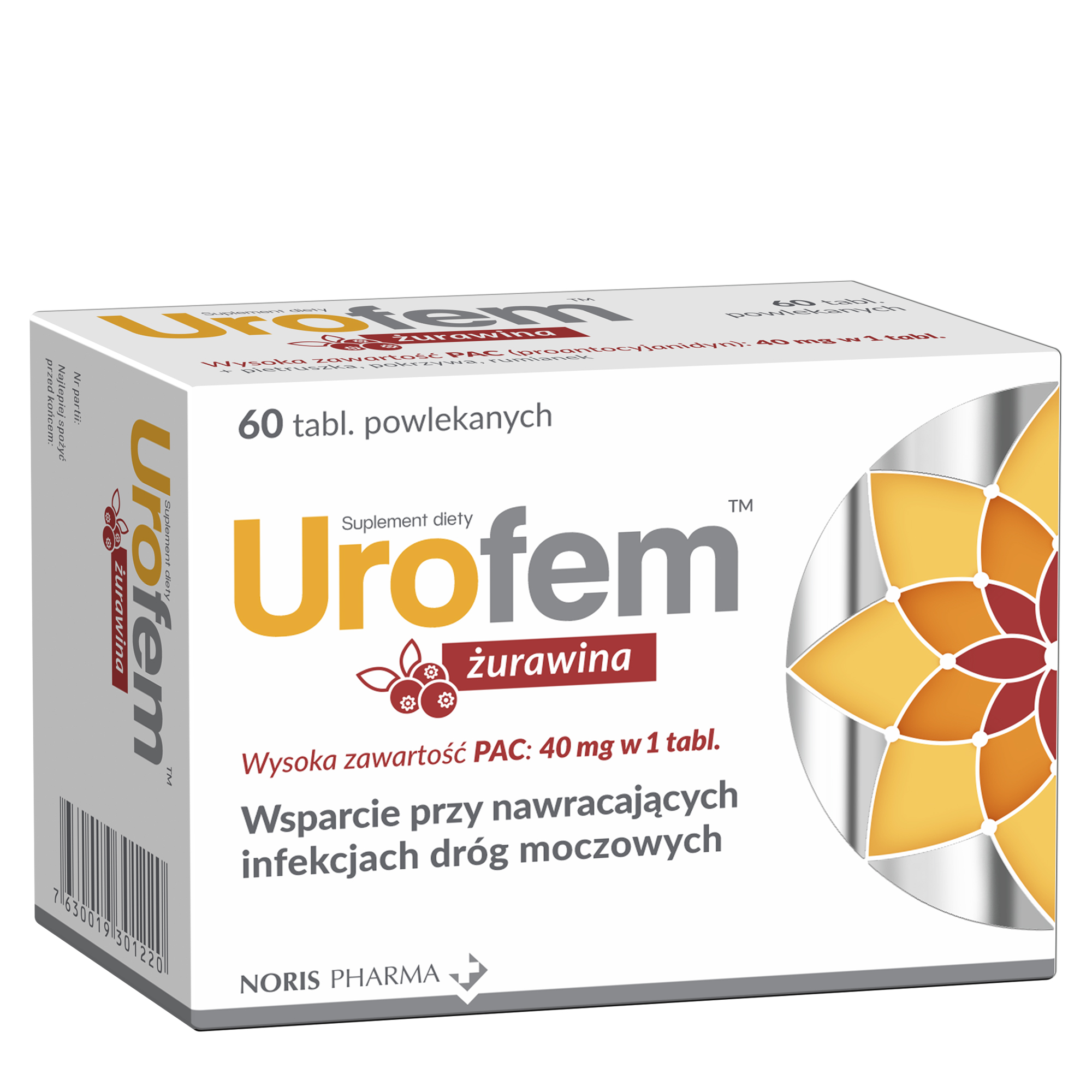 Urofem Żurawina 60 tabletek powlekanych zdjęcie