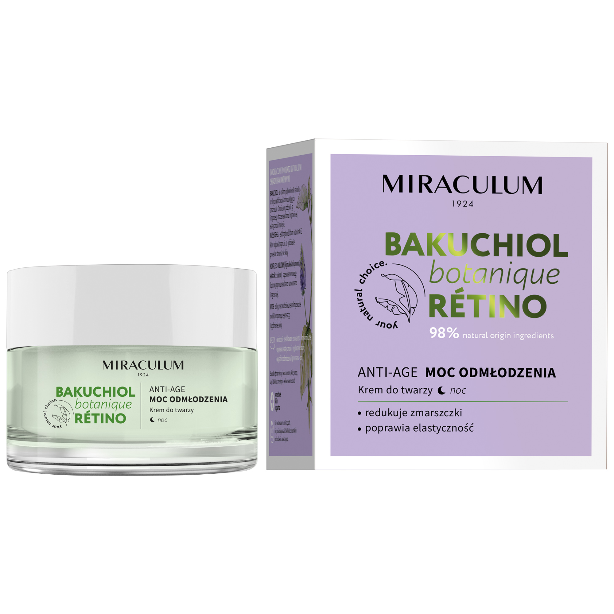 Miraculum Bakuchiol Anti Age Krem do twarzy odmładzający na noc, 50 ml