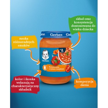 Nestlé Gerber Zupka pomidorowa z ryżem i indykiem po 8 miesiącu 190 g