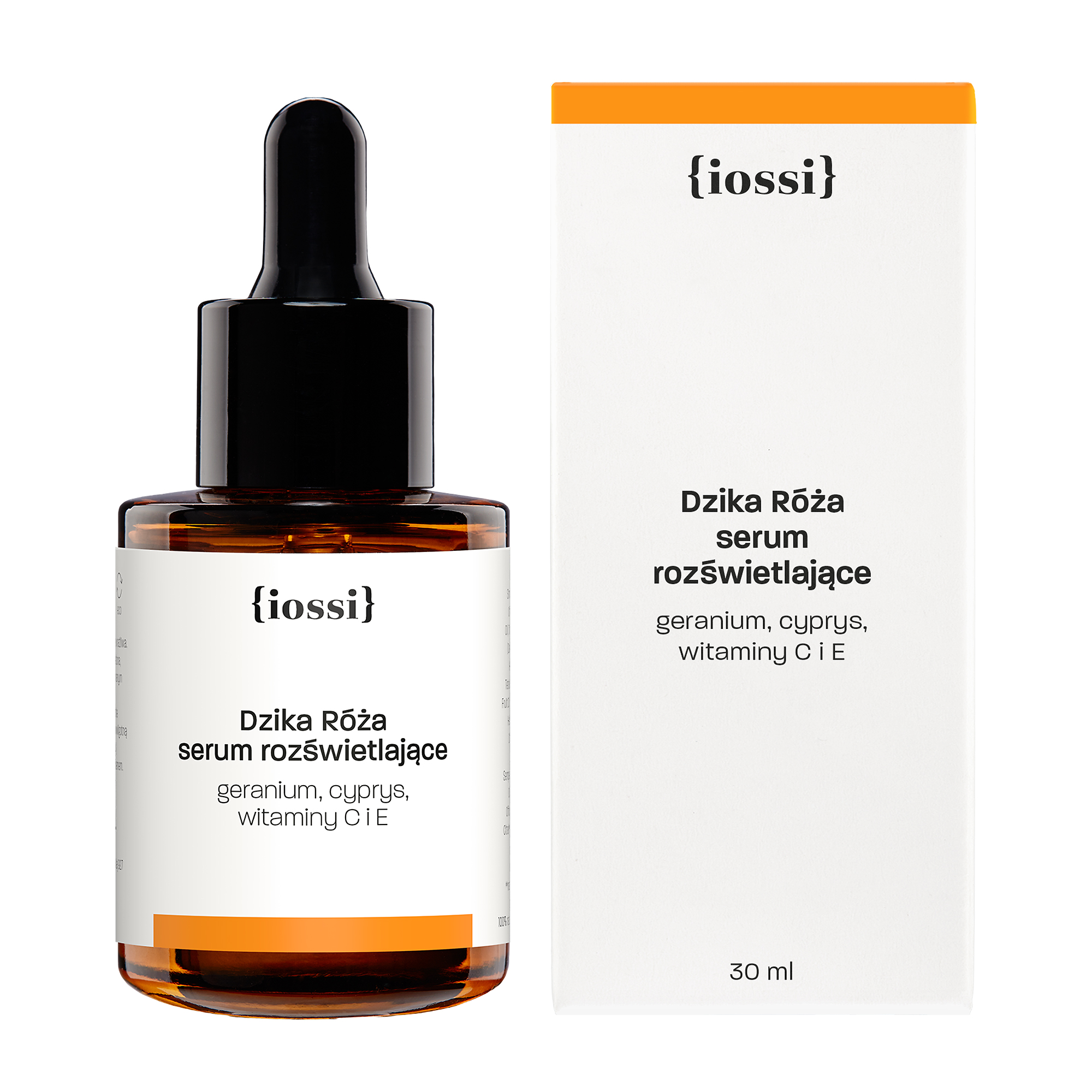 Iossi Dzika Róża Serum rozświetlające Geranium, cyprys, witaminy C i E, 30 ml