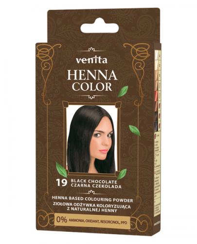 Venita Henna Color, ziołowa odżywka koloryzująca z naturalnej henny, 19 Czarna Czekolada, 25 g zdjęcie