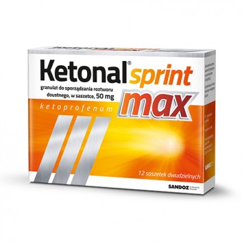 Ketonal Sprint Max 50 mg granulat do sporządzania roztworu doustnego 12 saszetek