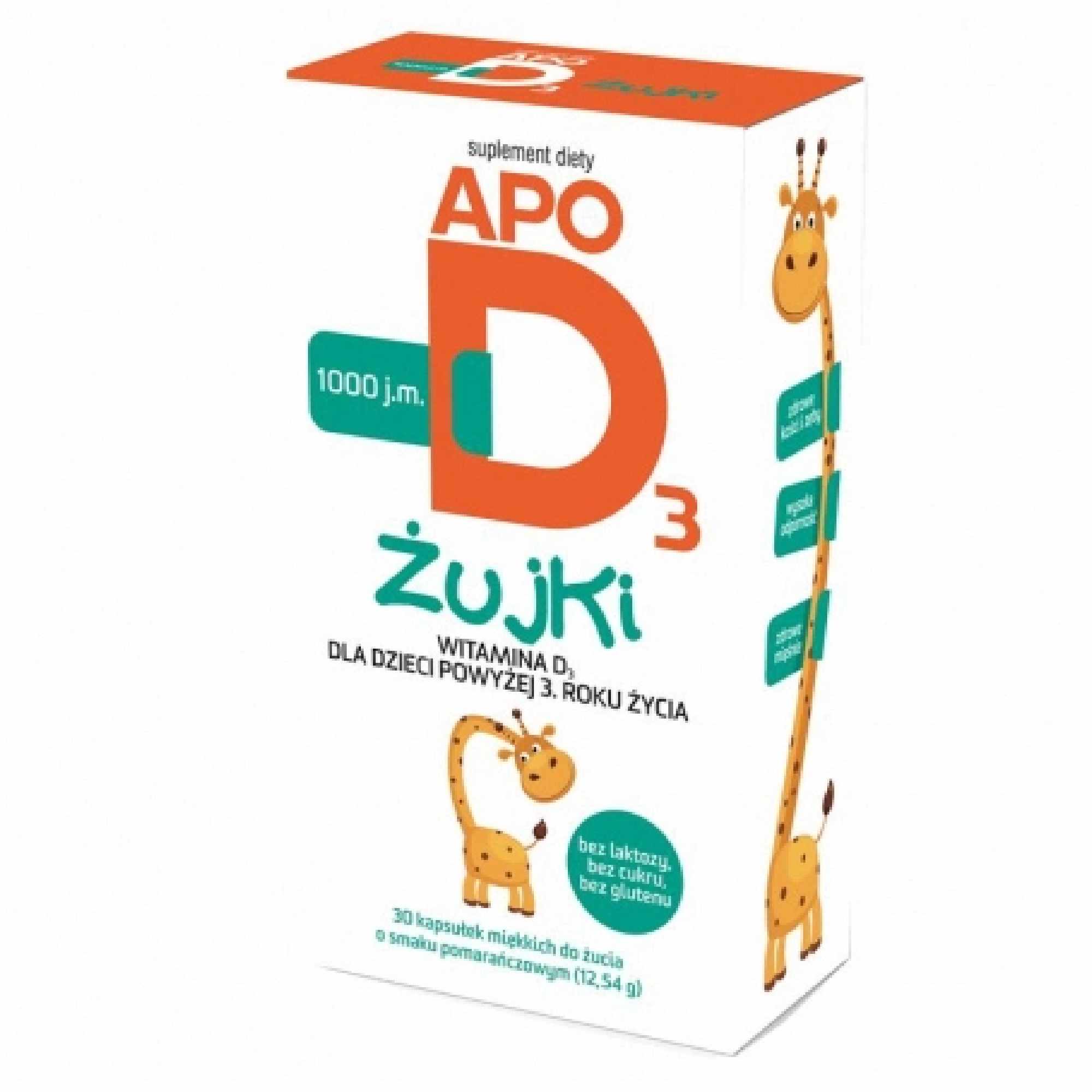 ApoD3 żujki, 1000 j.m., kapsułki miękkie do żucia, 30 sztuk zdjęcie