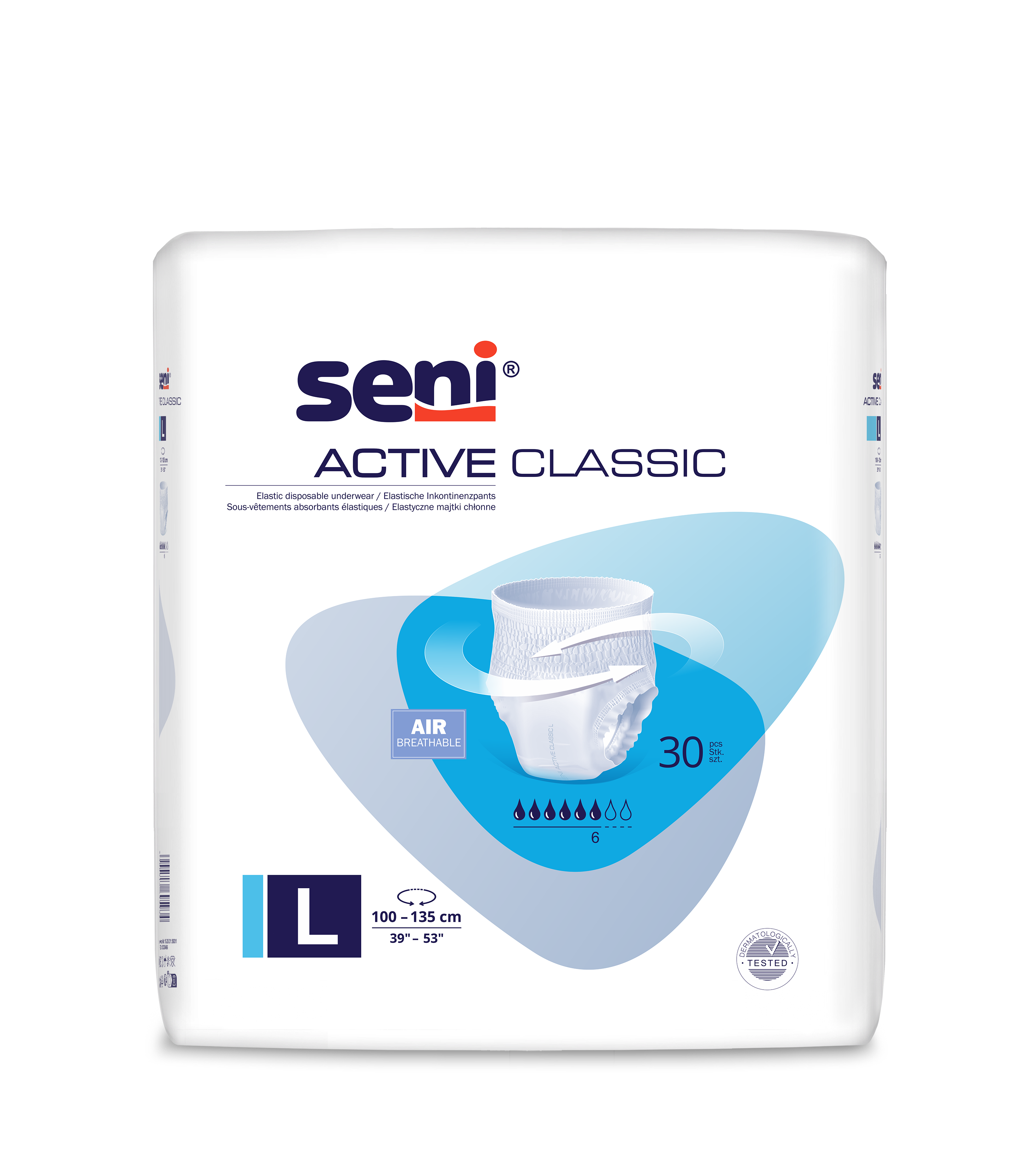 Seni Active Classic Large L Elastyczne Majtki chłonne, 30 sztuk zdjęcie