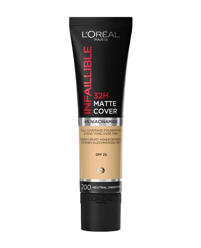 L'Oreal Infaillible Matte Cover 24h Długotrwały podkład matujący Golden Sand 200, 30 ml  zdjęcie