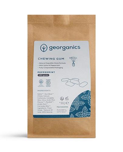 Georganics, Naturalna guma do żucia, English Peppermint, 140 sztuk zdjęcie