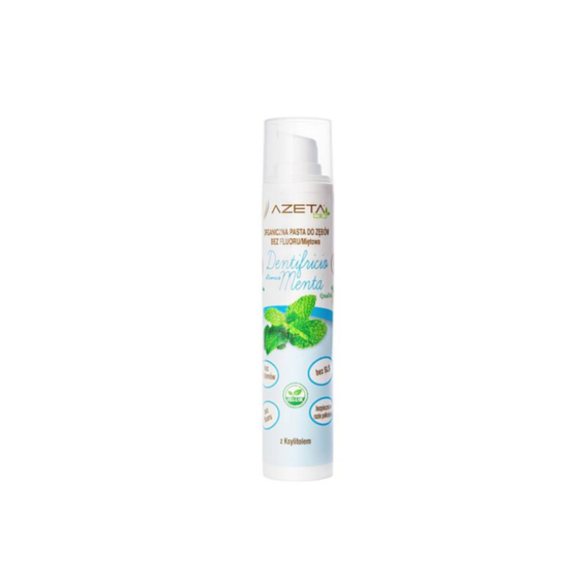 AZETA BIO Organiczna pasta do zębów bez fluoru dla dzieci i dorosłych miętowa - 50 ml zdjęcie