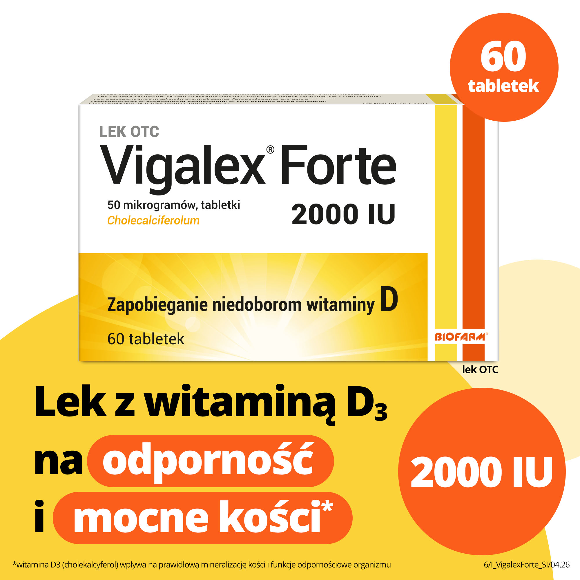 Vigalex Forte, 2000 IU, tabletki, 60 sztuk