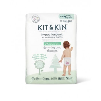 Kit and Kin, Biodegradowalne Pieluchomajtki Nappy Pants 4, 9-15 kg, 22 sztuki