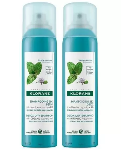 Klorane detoksykujący szampon suchy na bazie mięty nadwodnej 2x 150 ml [DUOPACK] zdjęcie
