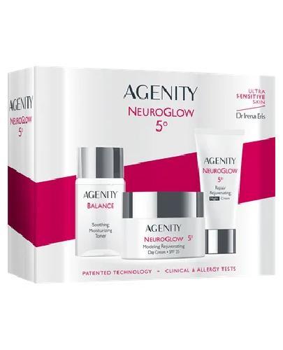 Agenity Zestaw Neuroglow 5° Modelujący krem odmładzający SPF 20, 50 ml + Naprawczy krem odmładzający, 50 ml +  Łagodzący tonik nawilżający, 25 ml zdjęcie