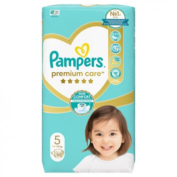 Pampers Pieluchy Premium Care rozmiar 5, 58 sztuk pieluszek
