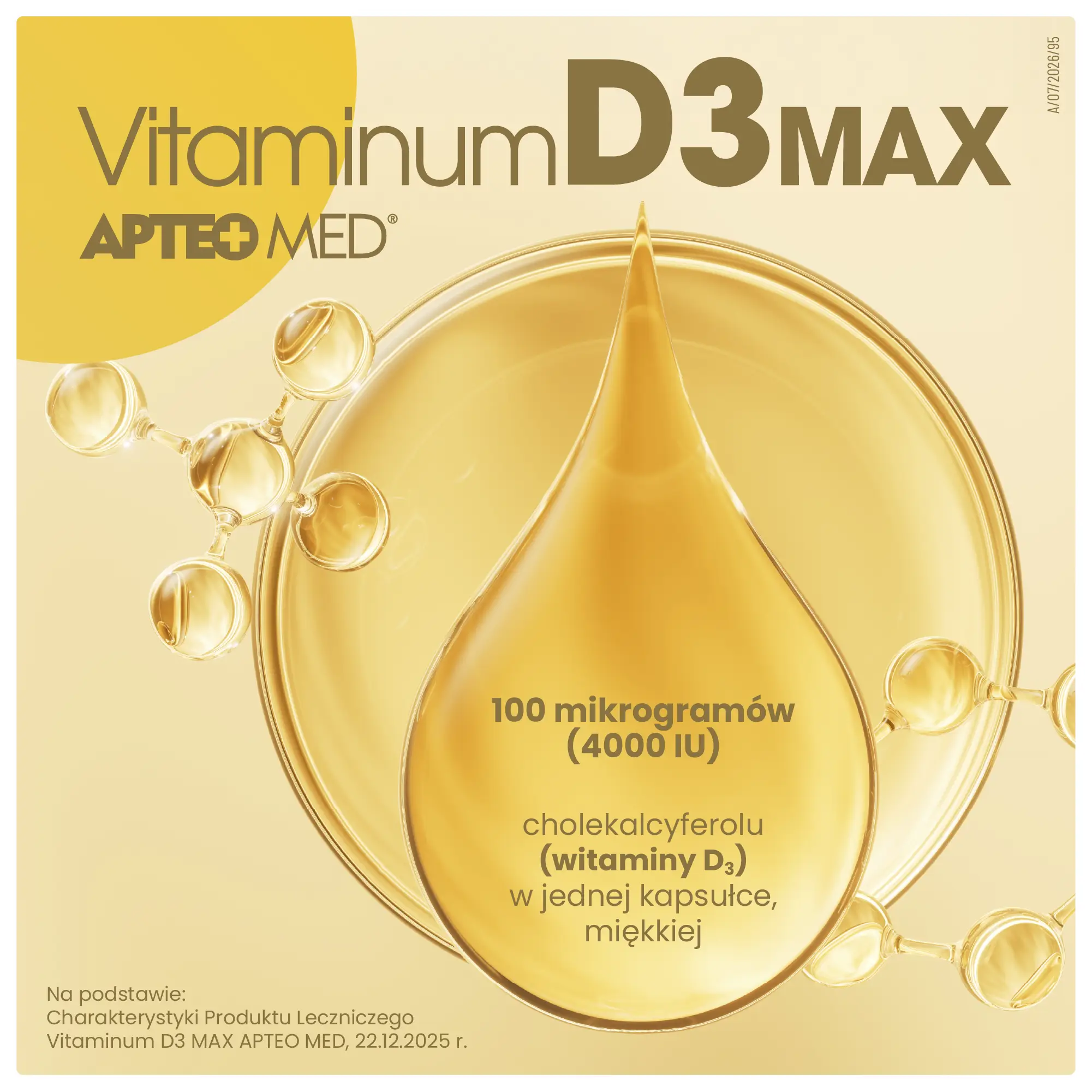 Vitaminum D3 MAX APTEO MED 4000 IU, 60 kapsułek