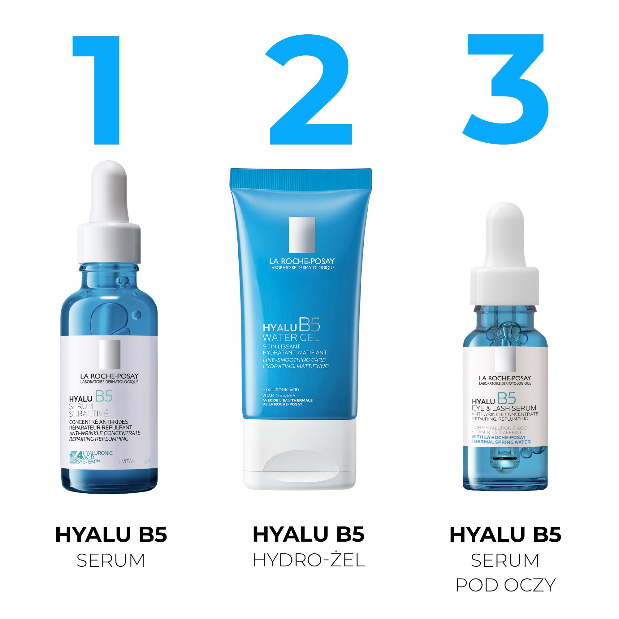 La Roche-Posay, Hyalu B5 Water Gel Hydro-Żel do twarzy, nawilżenie, matowienie, 40 ml