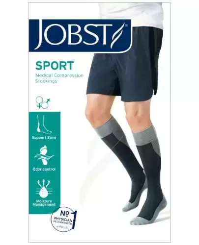 Jobst Sport podkolanówki uciskowe dla aktywnych CCL1 szaro-różowe rozmiar M 1 para zdjęcie