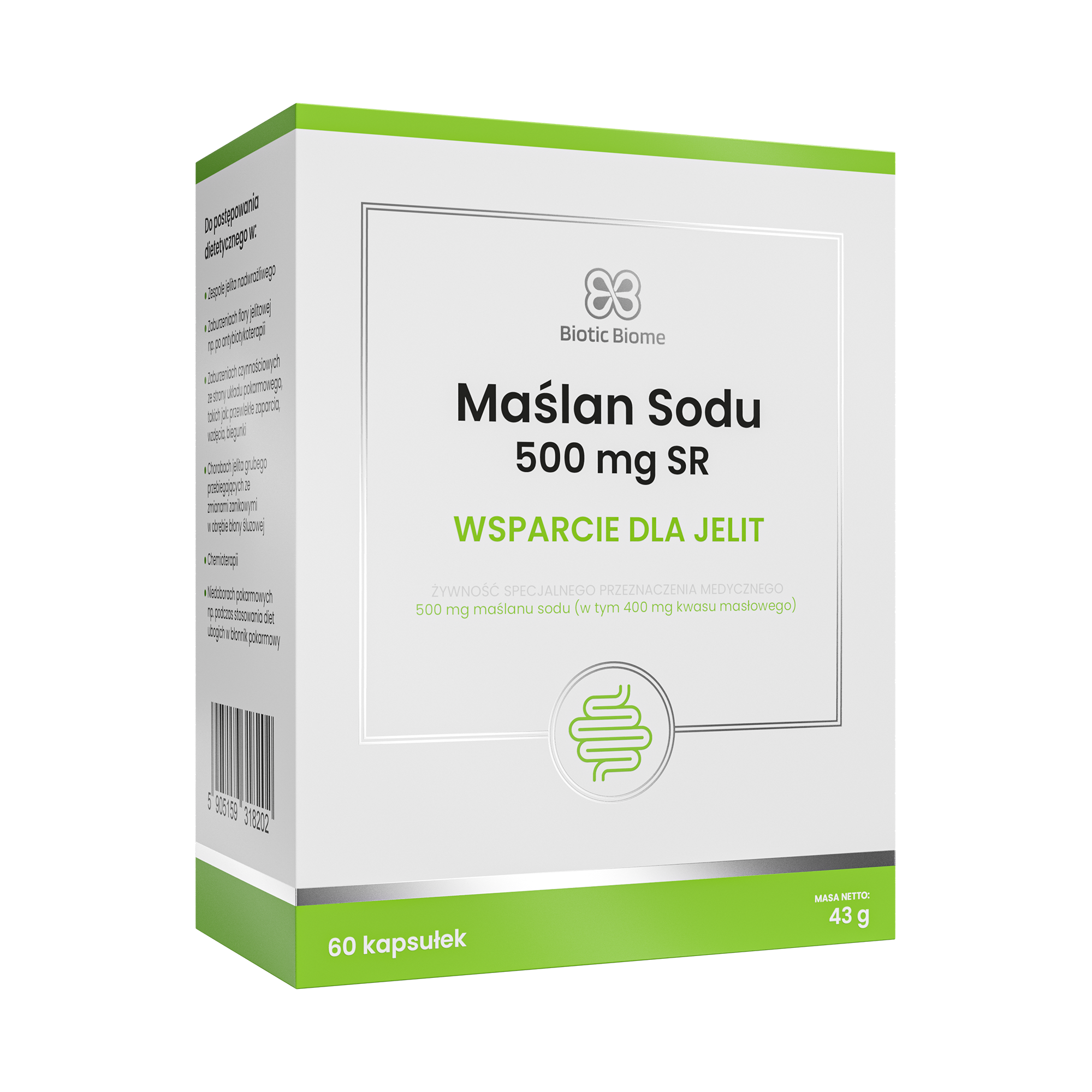 Biotic Biome Maślan sodu 500 mg SR, kapsułki, 60 sztuk