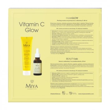Miya Cosmetics VitamiC Glow, moreGlow peeling-maska, 60 ml + Beauty.lab serum z witaminą C, 30 ml [ZESTAW]