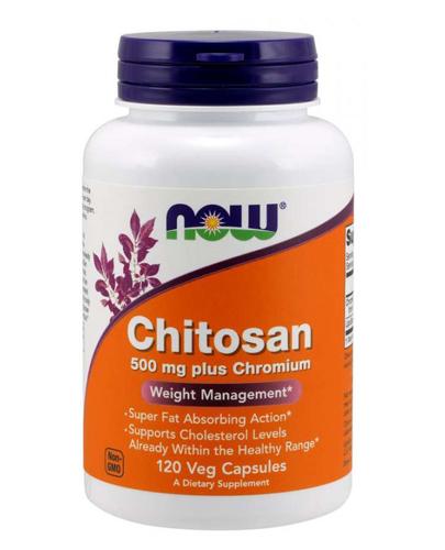 Now Foods Chitosan 500 mg plus Chromium - 120 kaps. Na odchudzanie - cena, opinie, właściwości  zdjęcie