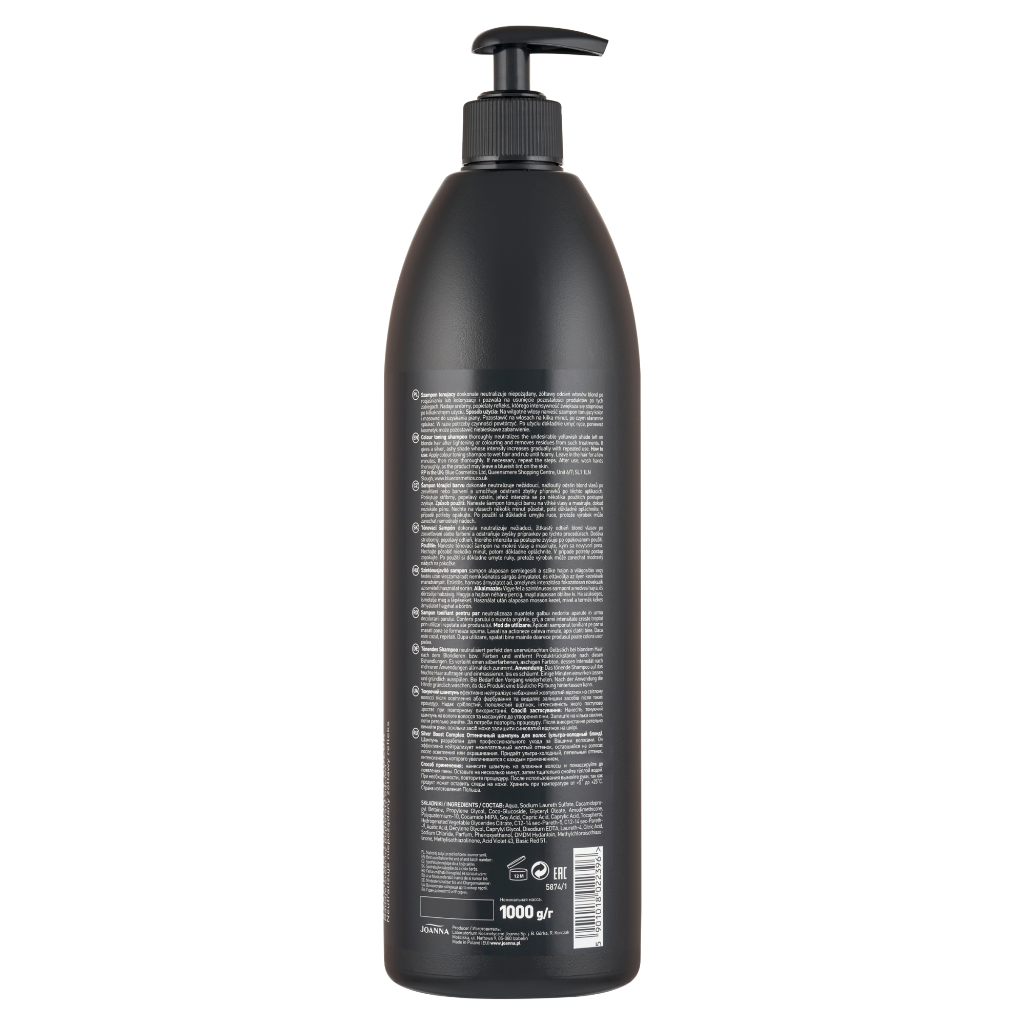 Joanna Professional Silver Boost Complex Szampon tonujący kolor srebrny, 1000 g