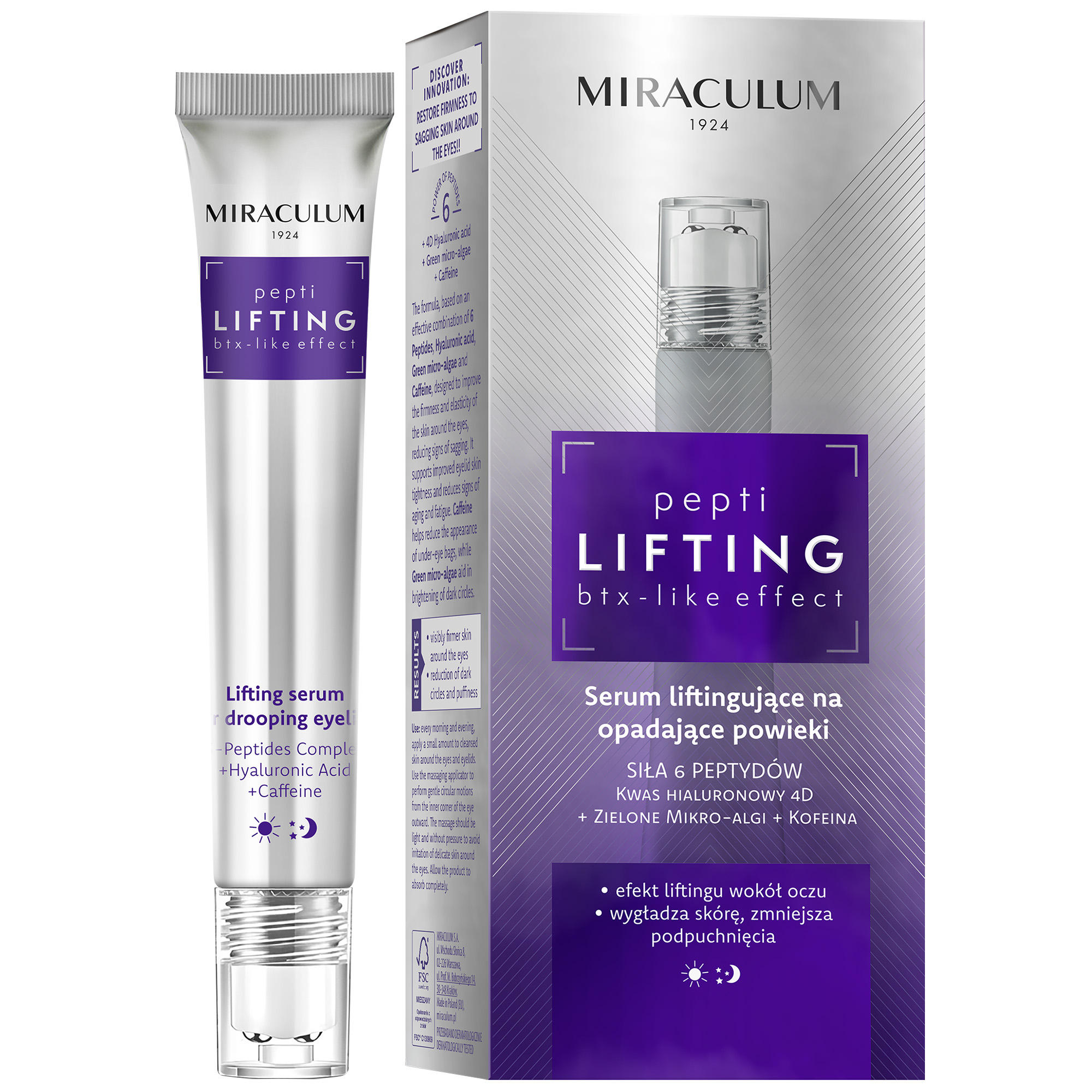 Miraculum Pepti Lifting Serum liftingujące na opadające powieki, 20 ml