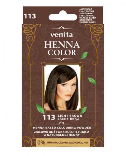 Venita Henna Color, ziołowa odżywka koloryzująca z naturalnej henny, 113 Jasny Brąz, 25 g zdjęcie