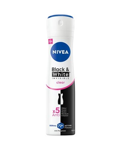 Nivea Black&White Invisible Clear antyperspirant spray 150 ml zdjęcie